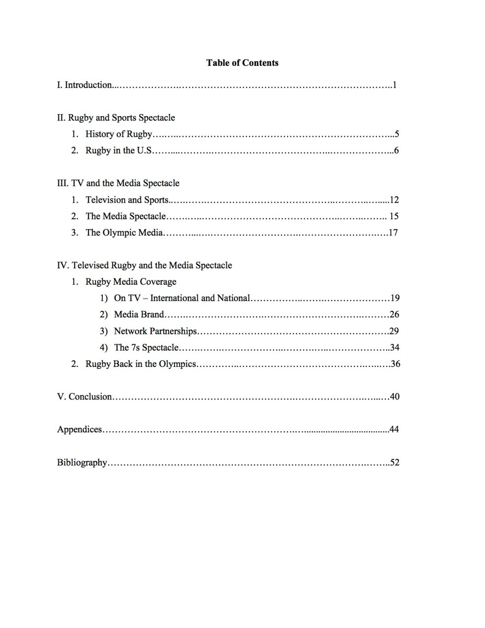Table of Contents